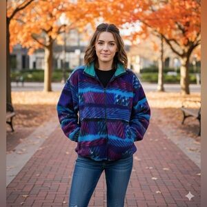 Vintage Princeton Graphic Fleece full zip jacket_90 abstract pattern